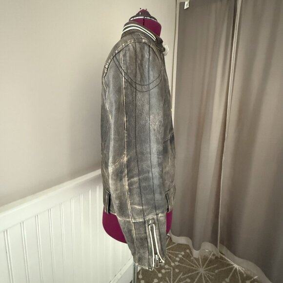 Men’s GAP Leather Motorcycle Jacket – Size Small - Picture 4 of 7